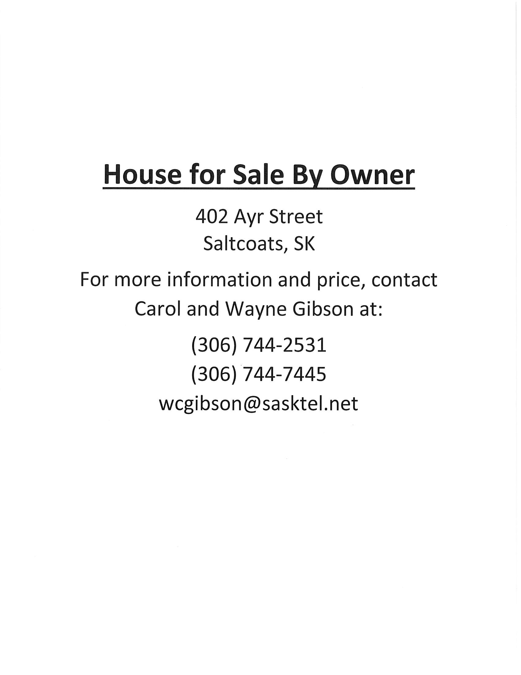 House for Sale by Owner