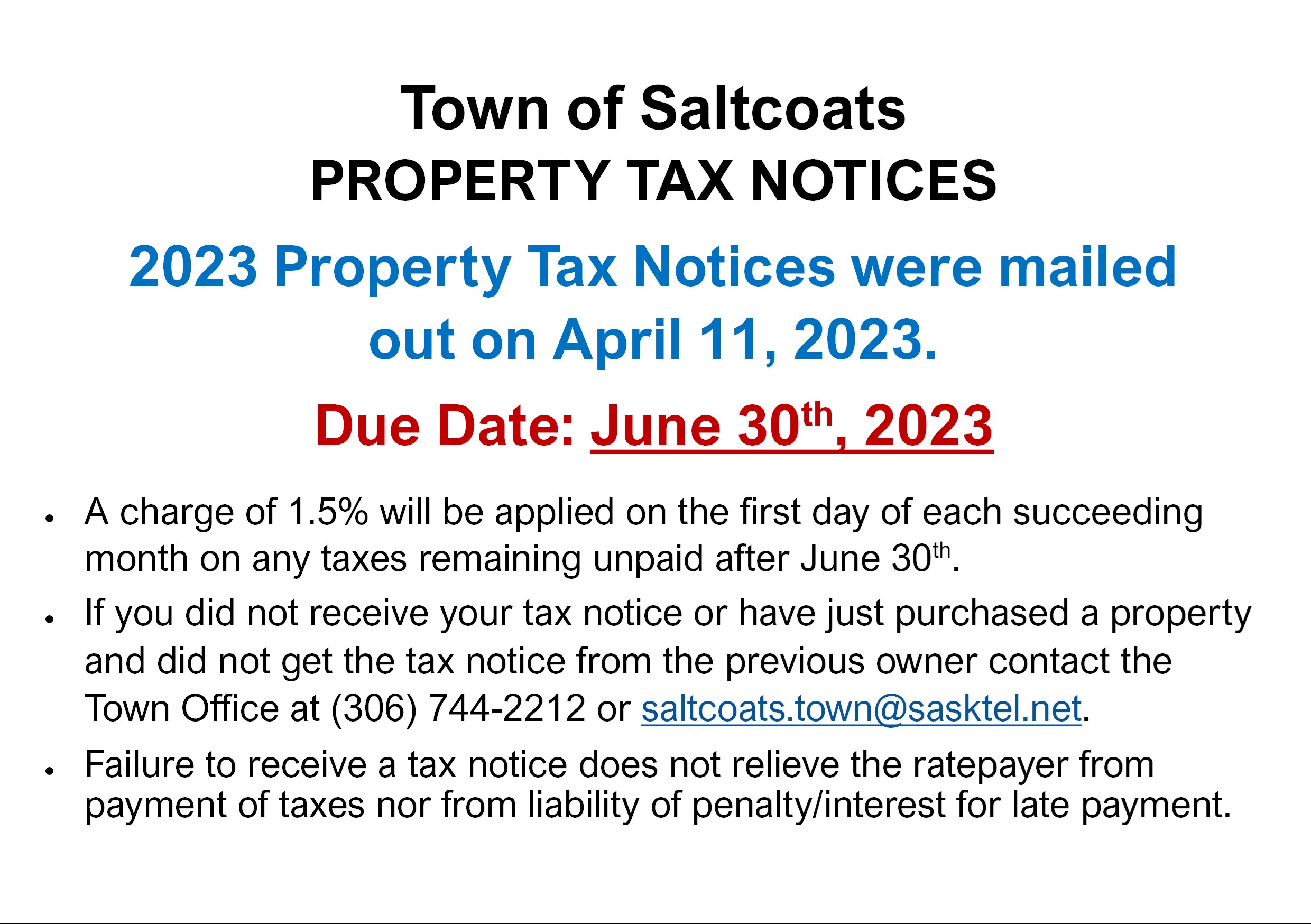 Property Tax Notices 2023