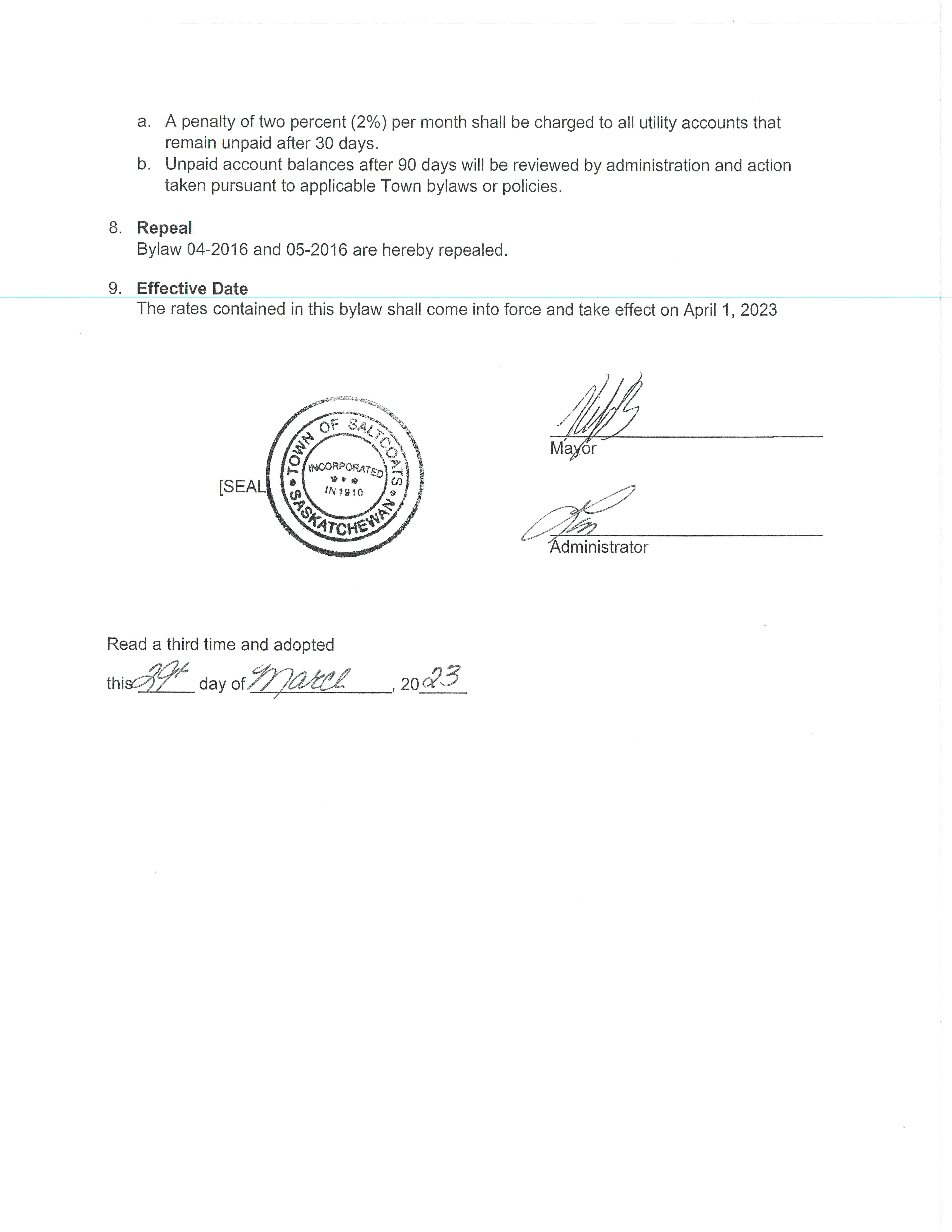 Recycle and Waste Rates Bylaw (page 2)